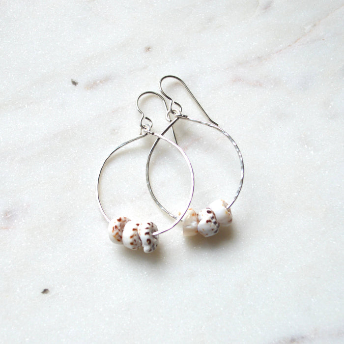 Triple Puka Shell Hoops