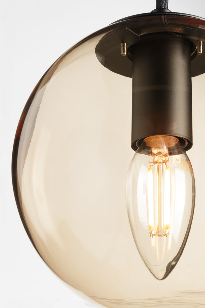 Tully Glass Pendant Light amber shade sphere