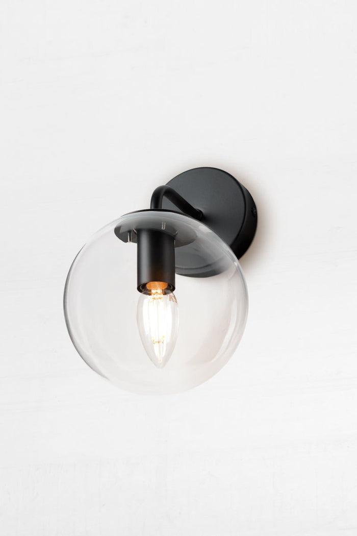 Tully Glass Wall Light clear shade up side down