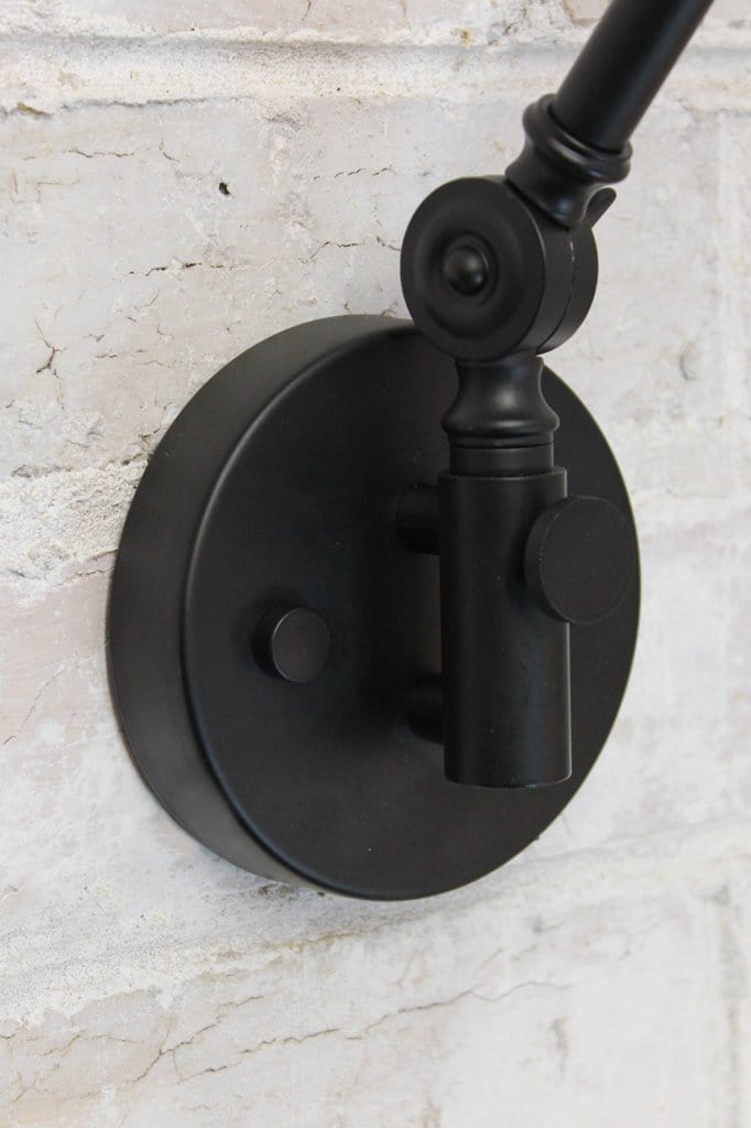 Two arm swing wall lamp swivel joint