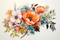 Watercolor Blooming Flowers  Paint by Numbers Kit