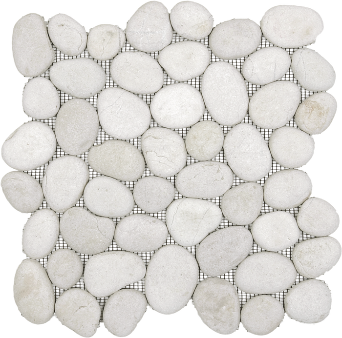White Rect Matte Pebble Interlock