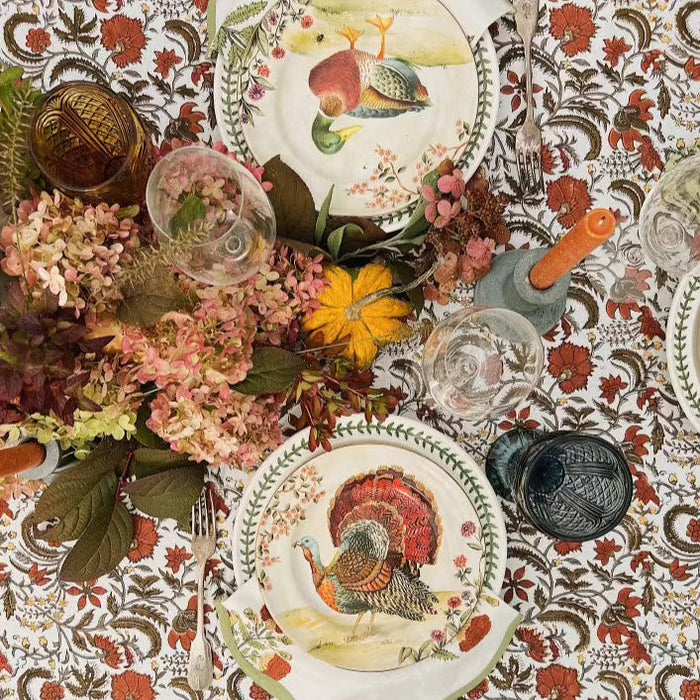 Wildwood Block-Printed Cotton Tablecloth by Sweetgrass Home