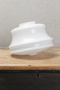 Handmade opal glass shade in a classic schoolhouse style