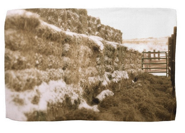 Winter Feed Lot Horizontal Kitchen Towel
