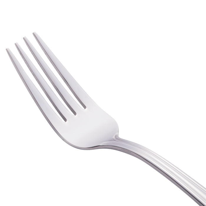 World Tableware 129 030 Reflections 7 1/4" 18/0 Stainless Steel Heavy Weight Utility / Dessert Fork - 12/Pack