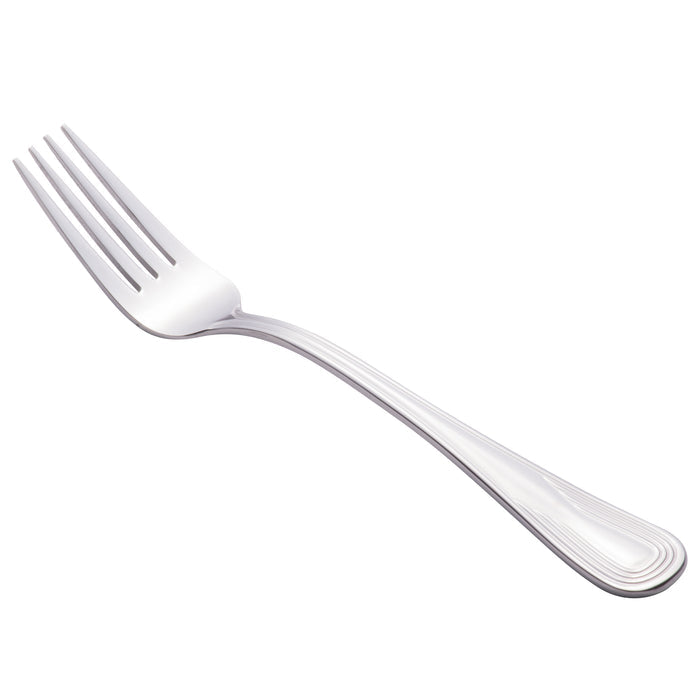 World Tableware 129 030 Reflections 7 1/4" 18/0 Stainless Steel Heavy Weight Utility / Dessert Fork - 12/Pack