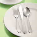 World Tableware Brandware 148 002 Riva 7 1/4" 18/0 Stainless Steel Medium Weight Dessert Spoon - 12/Pack