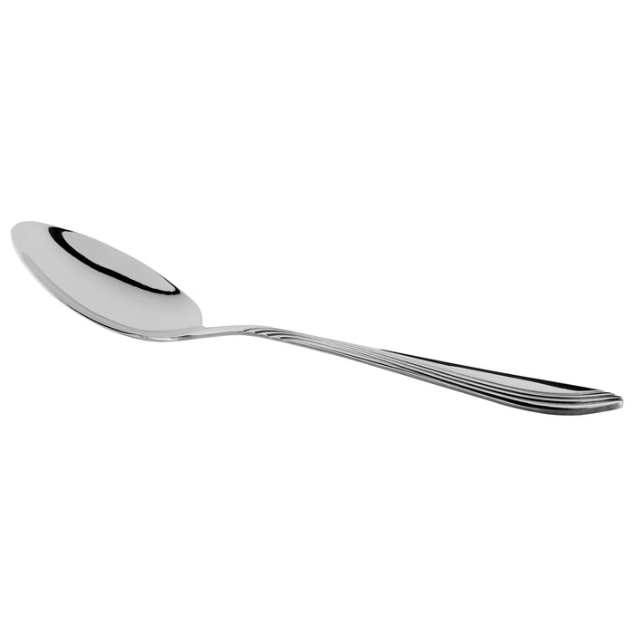 World Tableware Brandware 148 002 Riva 7 1/4" 18/0 Stainless Steel Medium Weight Dessert Spoon - 12/Pack